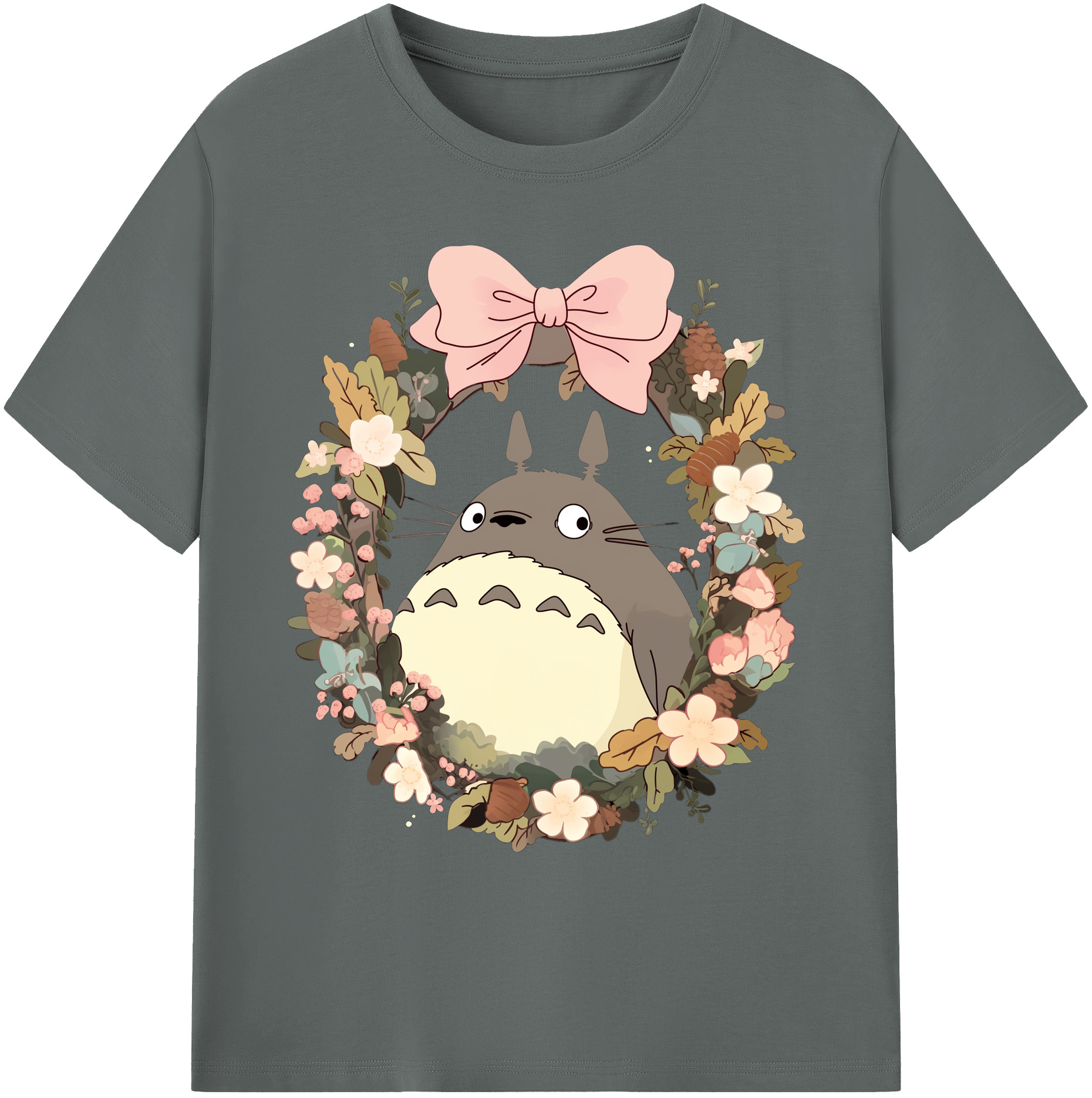 （画像用） となりのトトロ 草壁メイ 草壁サツキ My Neighbor Totoro Satsuki Kusakabe Mei Kusakabe 綿100％ メンズ半袖Tシャツ｜肌触りやわらか＆通気性